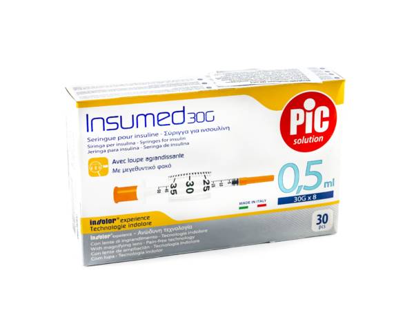 Strzykawki insulinowe INSUMED 0,5ml G30x8mm (30szt.)